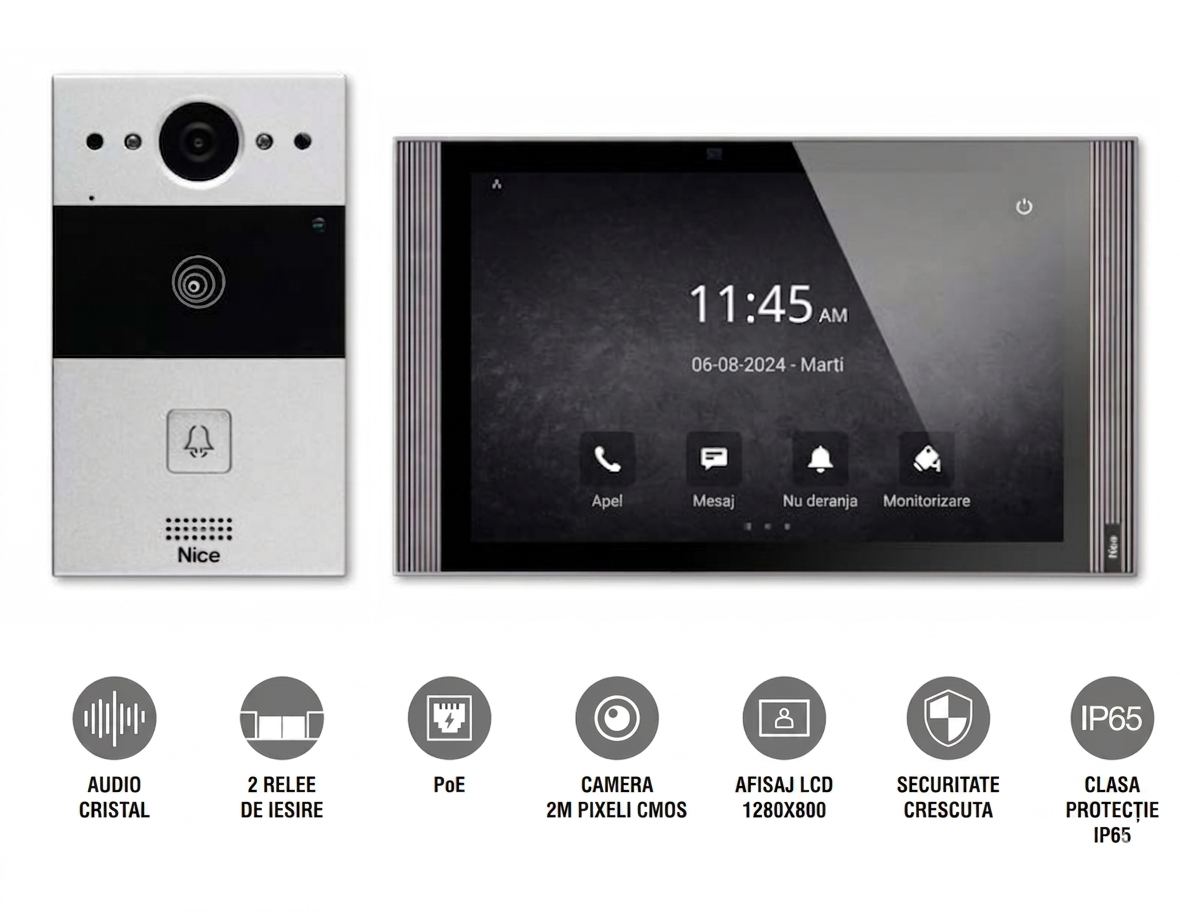Pachet interfonie NICE MyBell IP, kit videointerfon IP - nice.ro