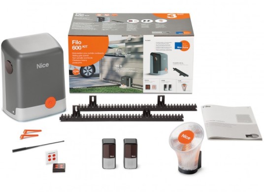 Kit automatizare porti culisante Nice Home Filo 600 7m si maxim 600 Kg - mastergates.ro