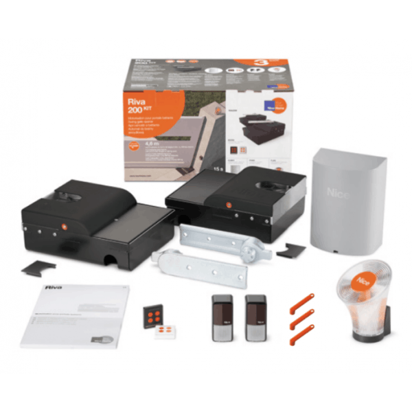 Kit automatizare ingropata porti batante 2x2,3m, NiceHome Riva 200 - mastergates.ro