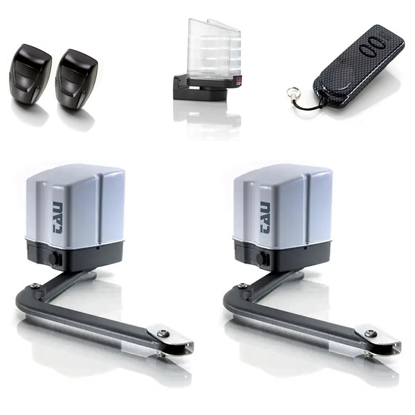 Kit automatizare poarta batanta TAU EASY12 cu doua motoare cu brat articulat, fotocelule, lampa de semnalizare si doua telecomenzi