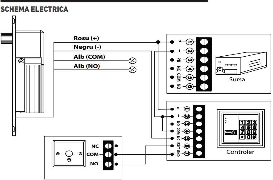 Bolt electromagnetic cu temporizare, senzor si monitorizare, YB-100+ - MASTERGATES.RO